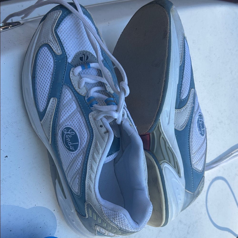 White and Blue Bowling Shoes